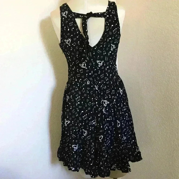 Hot Topic Music Note Skater Dress Open Tie Back - Picture 4 of 8
